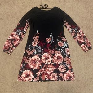 White House Black Market Floral Long Sleeve Dress
